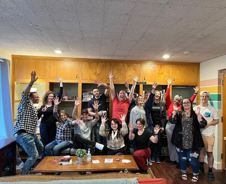 A group of people at the Passenger Recovery community center